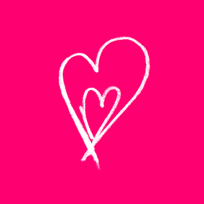 Volunteer Week Square heart on pink background